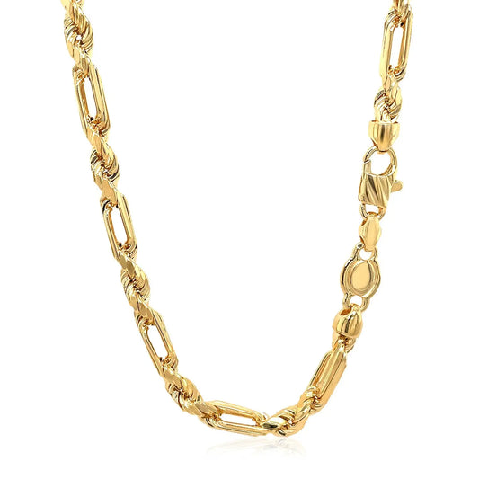 14k Yellow Gold Figaro Chain Necklace RCJ Necklaces  CELESTIA LUXE JEWELLERS