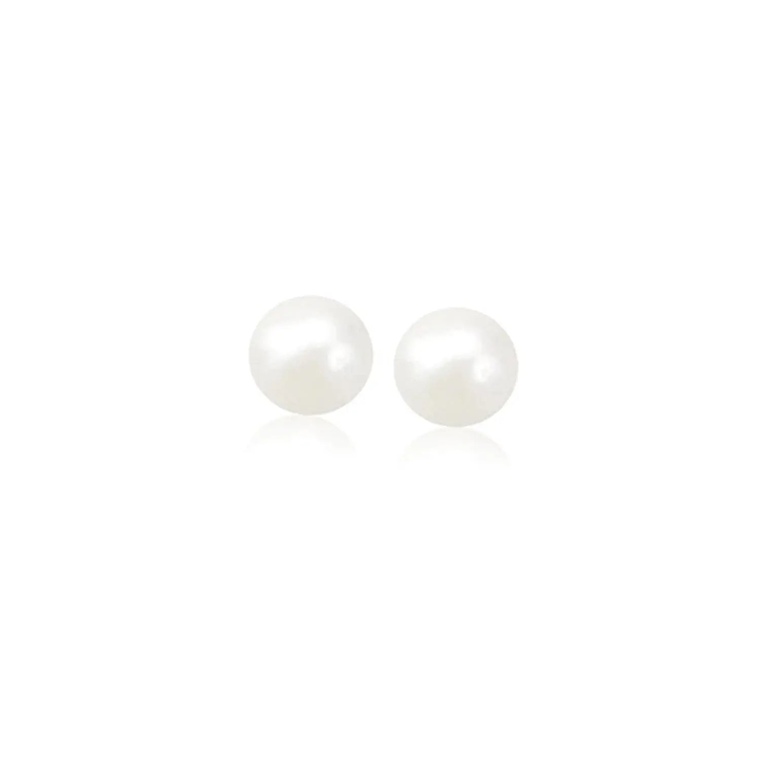 14k Yellow Gold Freshwater Cultured White Pearl Stud Earrings (5mm) RCJ Earrings  CELESTIA LUXE JEWELLERS