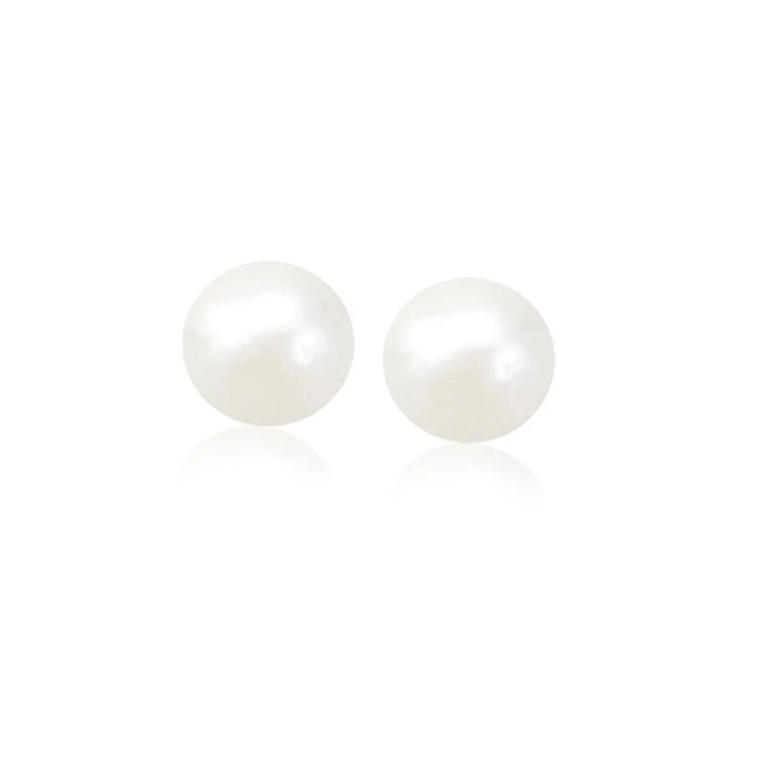 14k Yellow Gold Freshwater Cultured White Pearl Stud Earrings (8mm) RCJ Earrings  CELESTIA LUXE JEWELLERS