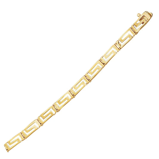 14k Yellow Gold Greek Fret Design Fancy Bracelet (3.30 mm) RCJ Bracelets  CELESTIA LUXE JEWELLERS