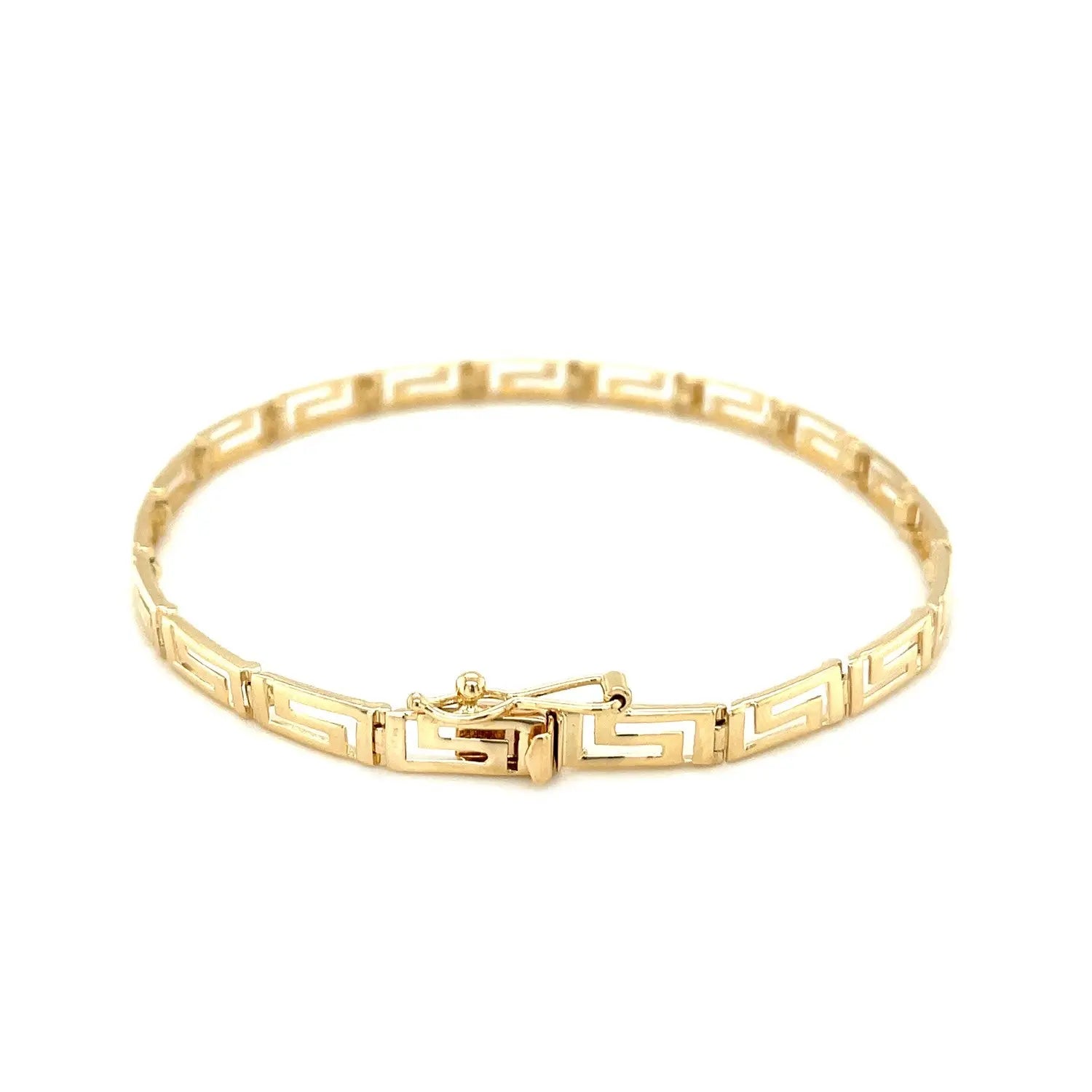 14k Yellow Gold Greek Fret Design Fancy Bracelet (3.30 mm) RCJ Bracelets  CELESTIA LUXE JEWELLERS