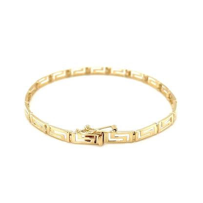 14k Yellow Gold Greek Fret Design Fancy Bracelet (3.30 mm) RCJ Bracelets  CELESTIA LUXE JEWELLERS