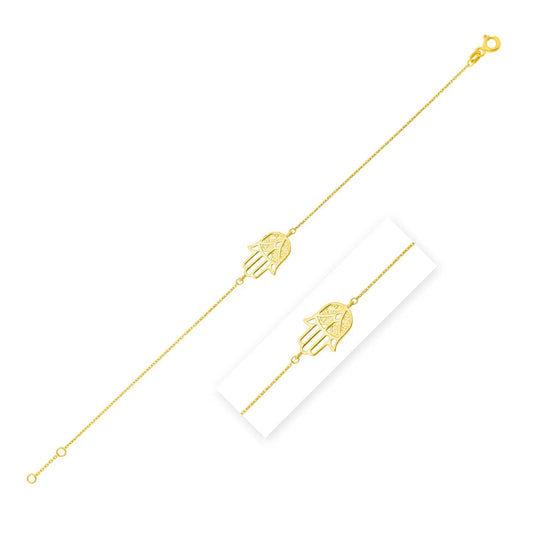 14k Yellow Gold Hamsa Bracelet RCJ Bracelets  CELESTIA LUXE JEWELLERS