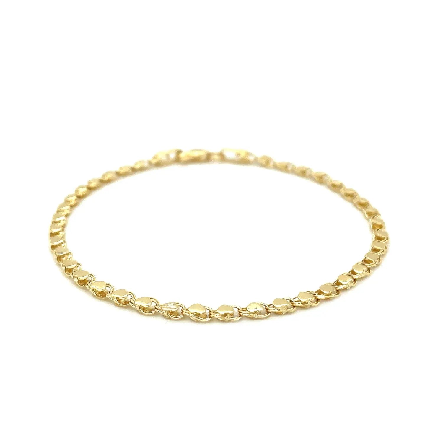 14k Yellow Gold Heart Bracelet (3.00 mm) RCJ Bracelets  CELESTIA LUXE JEWELLERS
