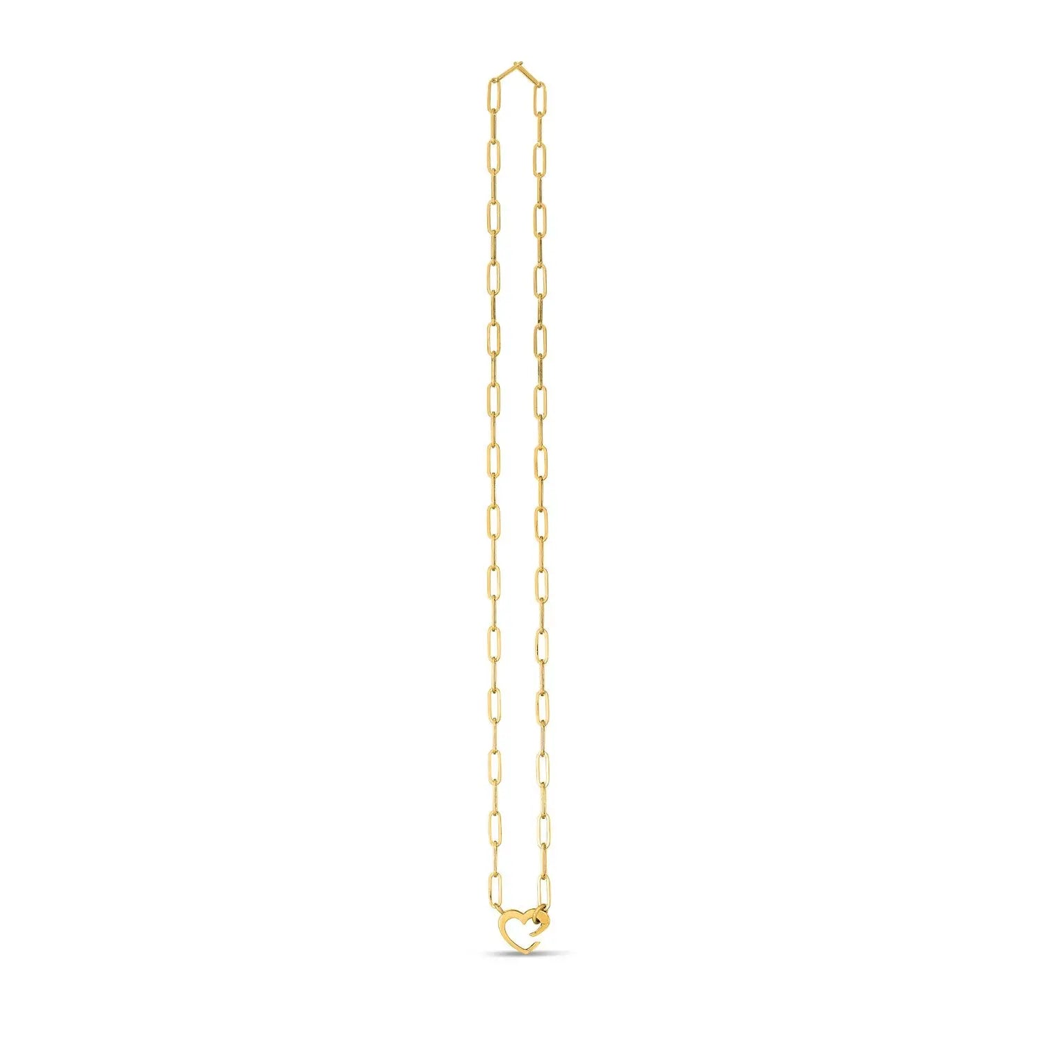 14k Yellow Gold Heart Element Paperclip Necklace RCJ Necklaces  CELESTIA LUXE JEWELLERS