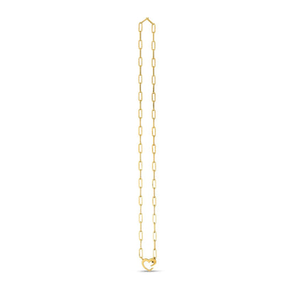 14k Yellow Gold Heart Element Paperclip Necklace RCJ Necklaces  CELESTIA LUXE JEWELLERS