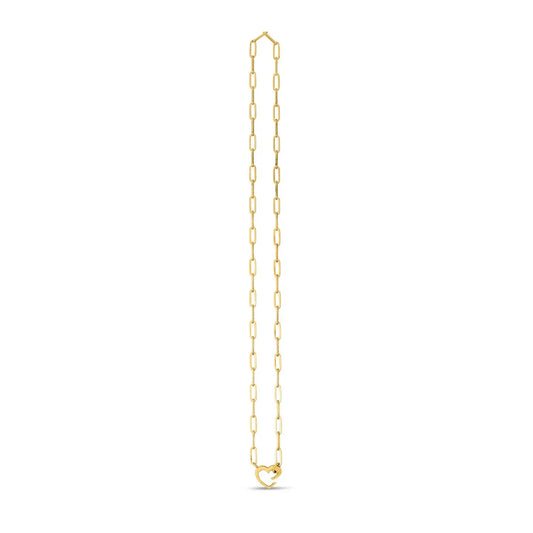 14k Yellow Gold Heart Element Paperclip Necklace RCJ Necklaces  CELESTIA LUXE JEWELLERS