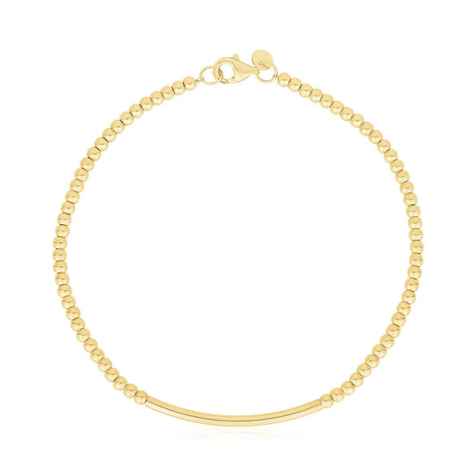 14k Yellow Gold High Polish Bead Bar Bracelet (2.50 mm) RCJ Bracelets  CELESTIA LUXE JEWELLERS