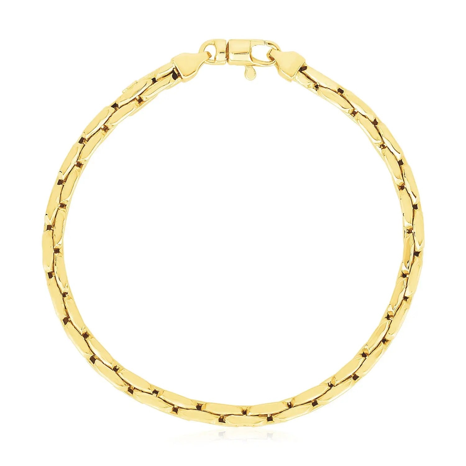 14k Yellow Gold High Polish Compressed Cable Link Bracelet (4.50 mm) RCJ Bracelets  CELESTIA LUXE JEWELLERS