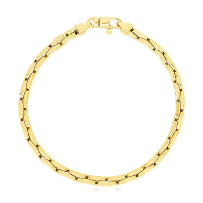 14k Yellow Gold High Polish Compressed Cable Link Bracelet (4.50 mm) RCJ Bracelets  CELESTIA LUXE JEWELLERS