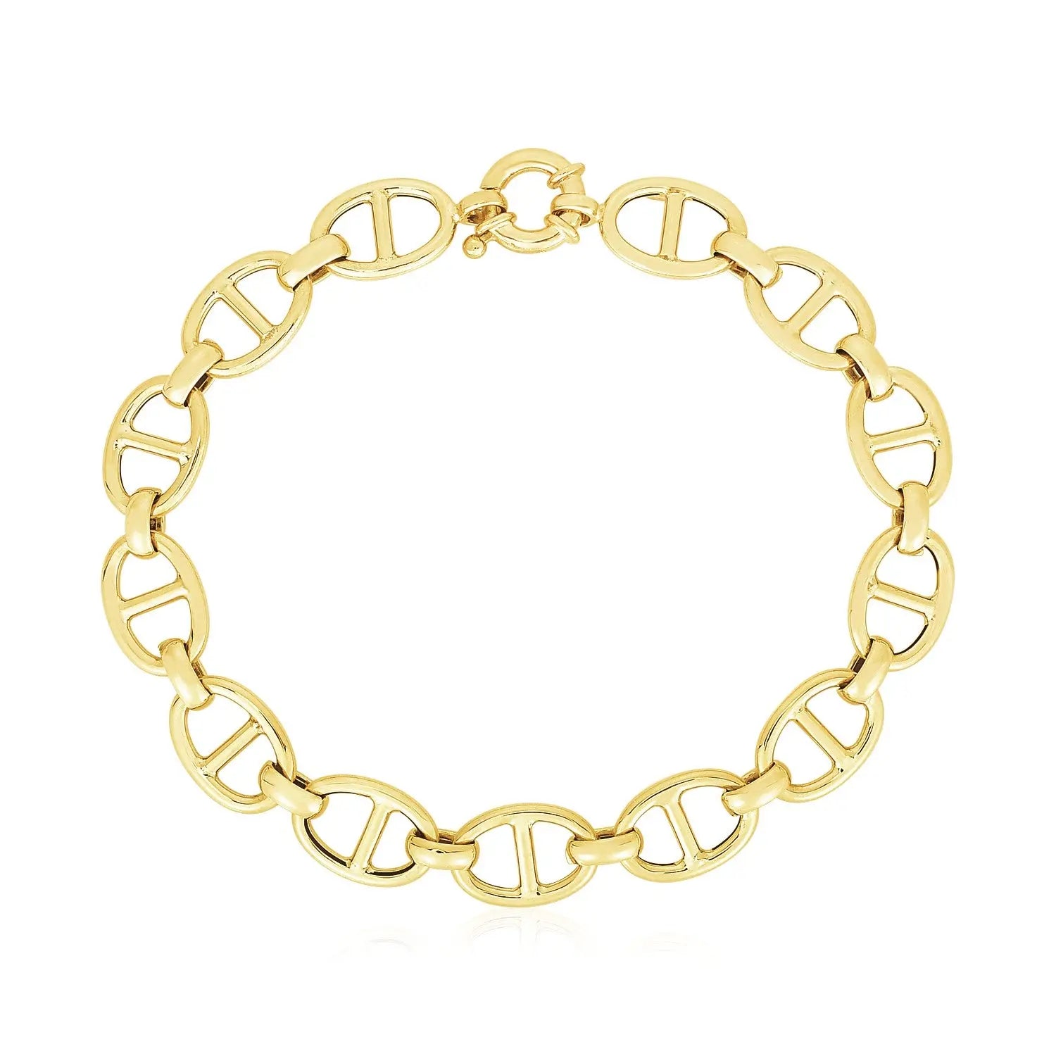 14k Yellow Gold High Polish Mariner Link Bracelet  (8.80 mm) RCJ Bracelets  CELESTIA LUXE JEWELLERS