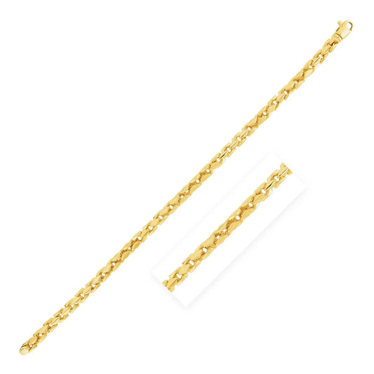 14k Yellow Gold High Polish Mens Fancy Box Bracelet  (5.00 mm) RCJ Bracelets  CELESTIA LUXE JEWELLERS