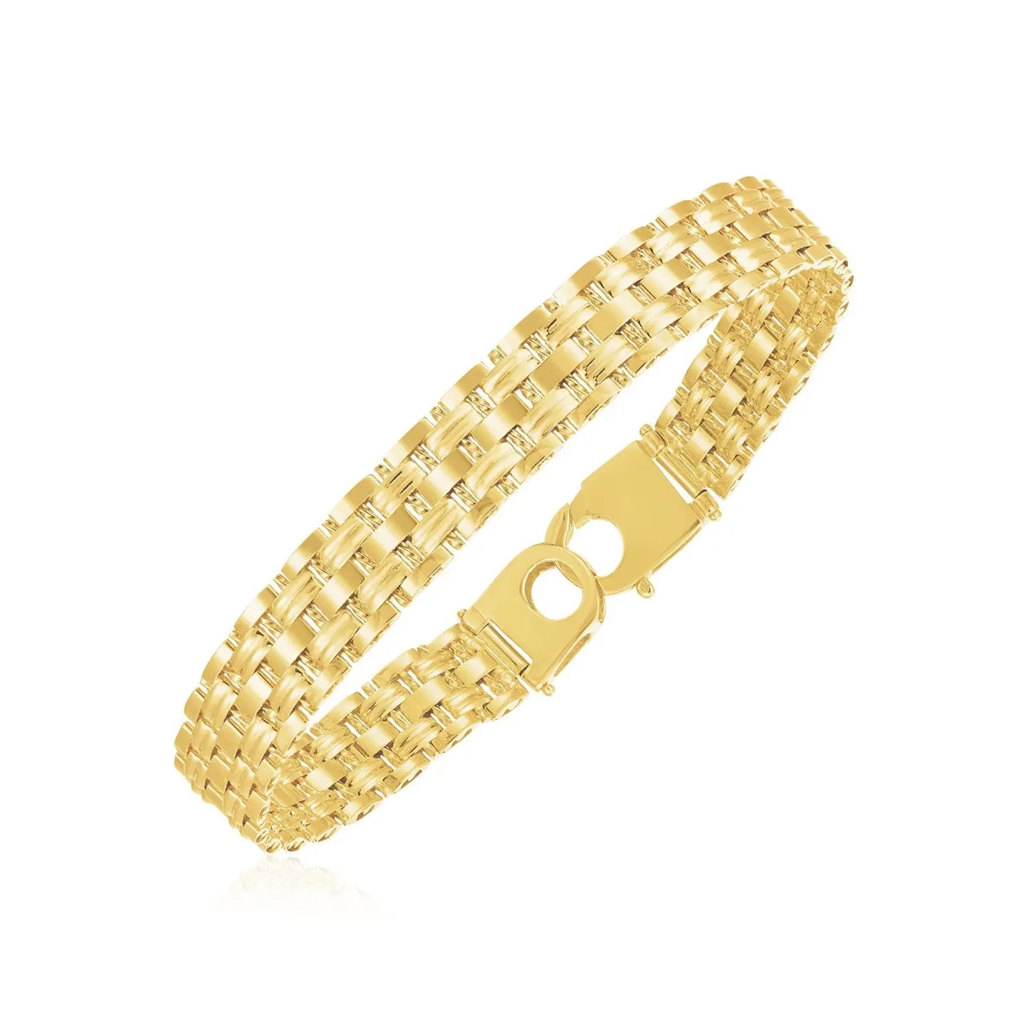 14k Yellow Gold High Polish Panther Link Bracelet  (10.00 mm) RCJ Bracelets  CELESTIA LUXE JEWELLERS