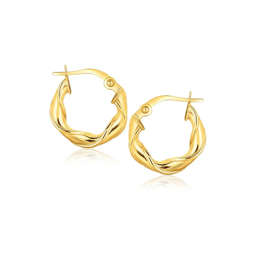 14k Yellow Gold Hoop Earrings (3x15mm) RCJ Earrings  CELESTIA LUXE JEWELLERS