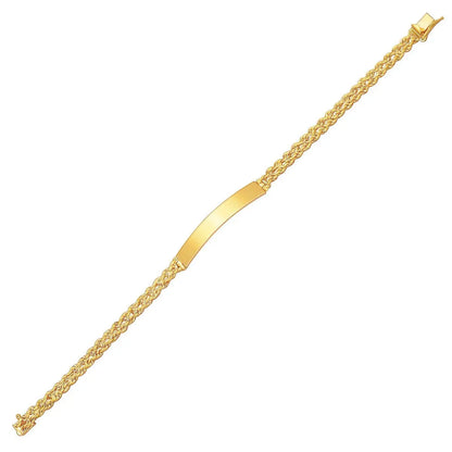 14k Yellow Gold ID Bracelet with Double Rope Chain (3.00 mm) RCJ Bracelets  CELESTIA LUXE JEWELLERS