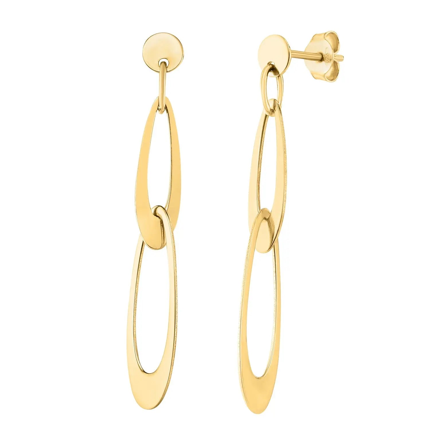 14k Yellow Gold Italian Oval Link Earrings RCJ Earrings  CELESTIA LUXE JEWELLERS
