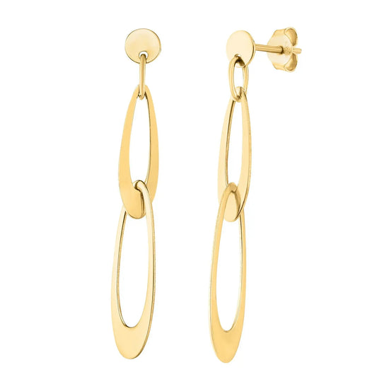 14k Yellow Gold Italian Oval Link Earrings RCJ Earrings  CELESTIA LUXE JEWELLERS