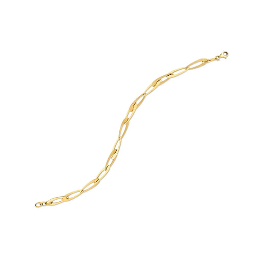 14k Yellow Gold Italian Oval Links Bracelet (5.40 mm) RCJ Bracelets  CELESTIA LUXE JEWELLERS