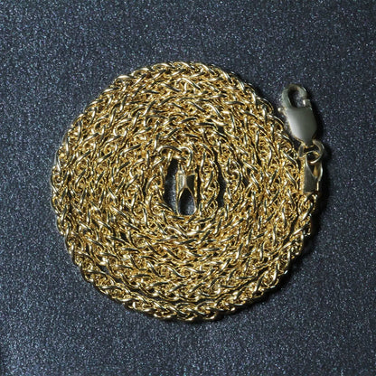 14k Yellow Gold Light Weight Wheat Chain (2.80 mm) RCJ Chains  CELESTIA LUXE JEWELLERS