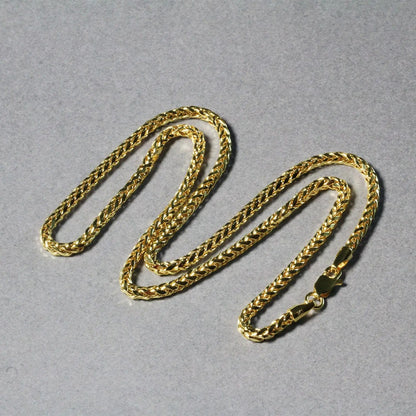 14k Yellow Gold Lite Diamond Cut Round Franco Chain (2.70 mm) RCJ Chains  CELESTIA LUXE JEWELLERS