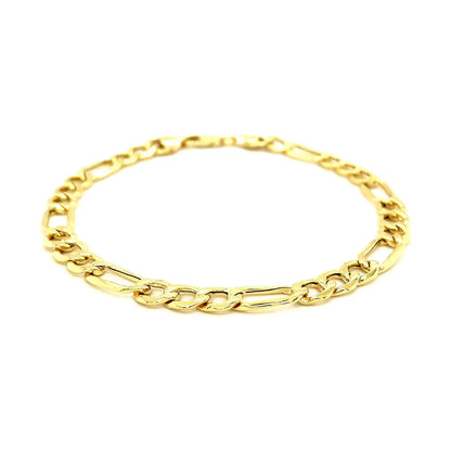 14k Yellow Gold Lite Figaro Bracelet (6.60 mm) RCJ Bracelets  CELESTIA LUXE JEWELLERS