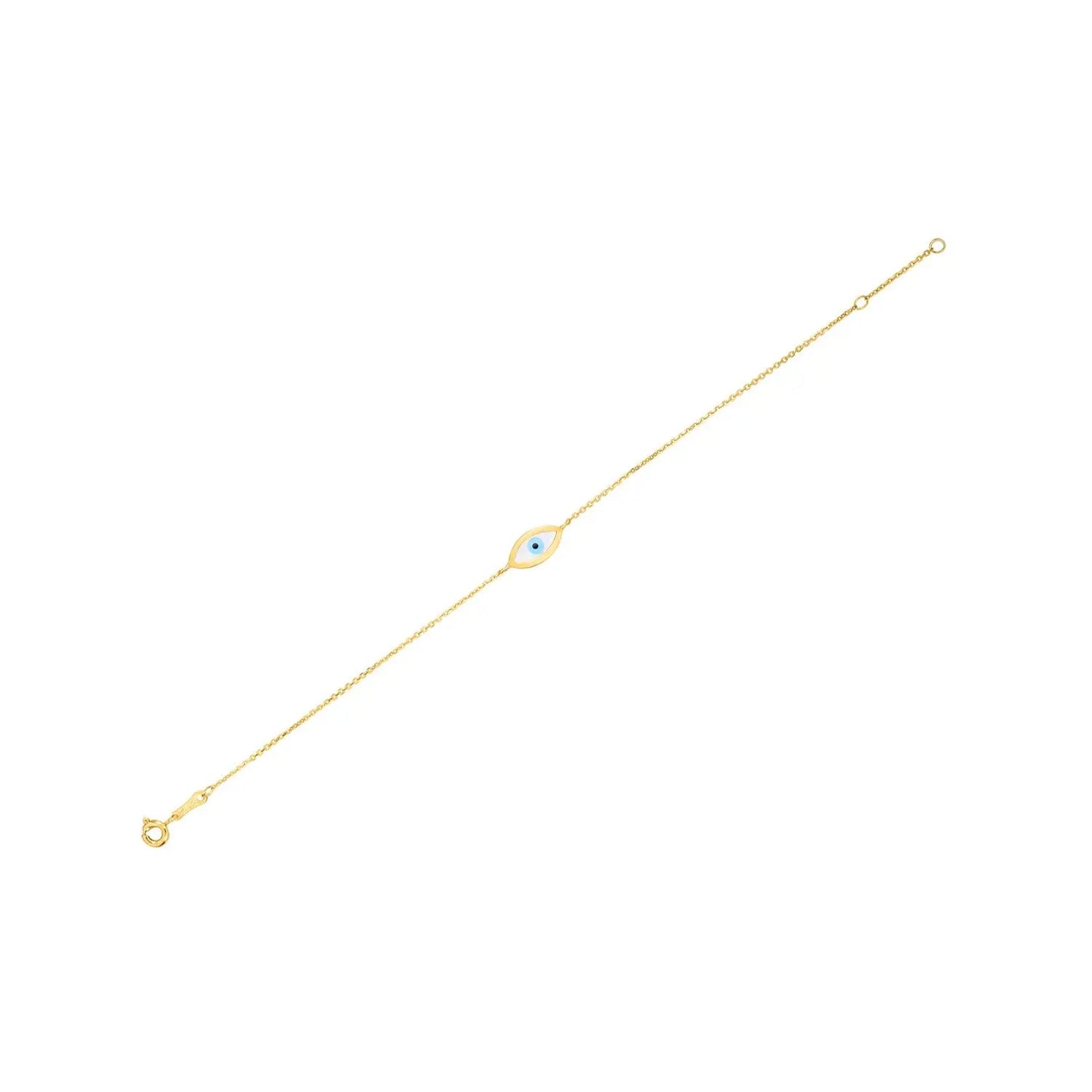 14k Yellow Gold MOP Evil Eye Bracelet (1.00 mm) RCJ Bracelets  CELESTIA LUXE JEWELLERS