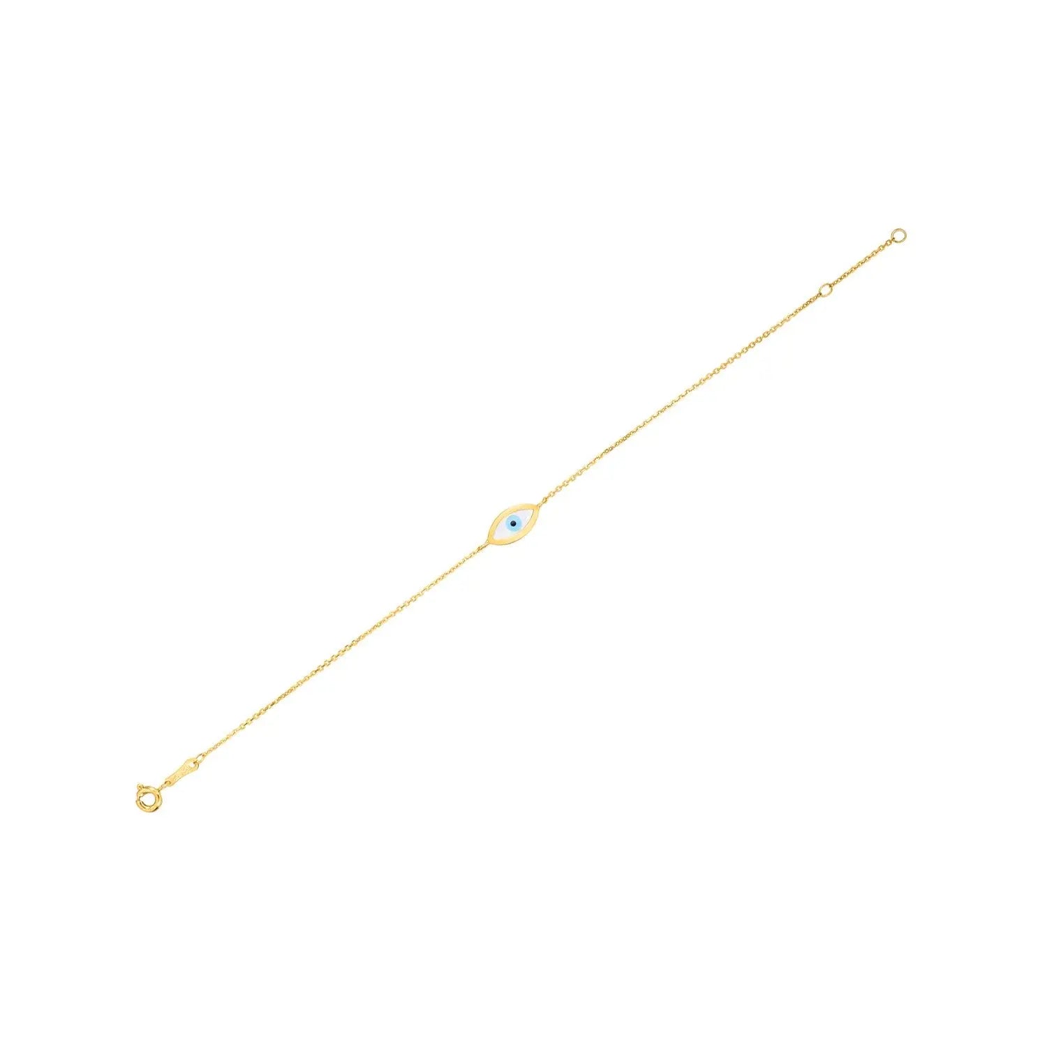 14k Yellow Gold MOP Evil Eye Bracelet (1.00 mm) RCJ Bracelets  CELESTIA LUXE JEWELLERS