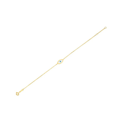 14k Yellow Gold MOP Evil Eye Bracelet (1.00 mm) RCJ Bracelets  CELESTIA LUXE JEWELLERS