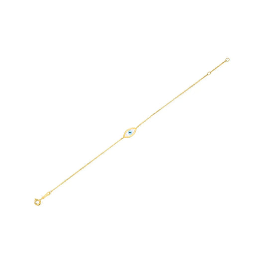 14k Yellow Gold MOP Evil Eye Bracelet (1.00 mm) RCJ Bracelets  CELESTIA LUXE JEWELLERS