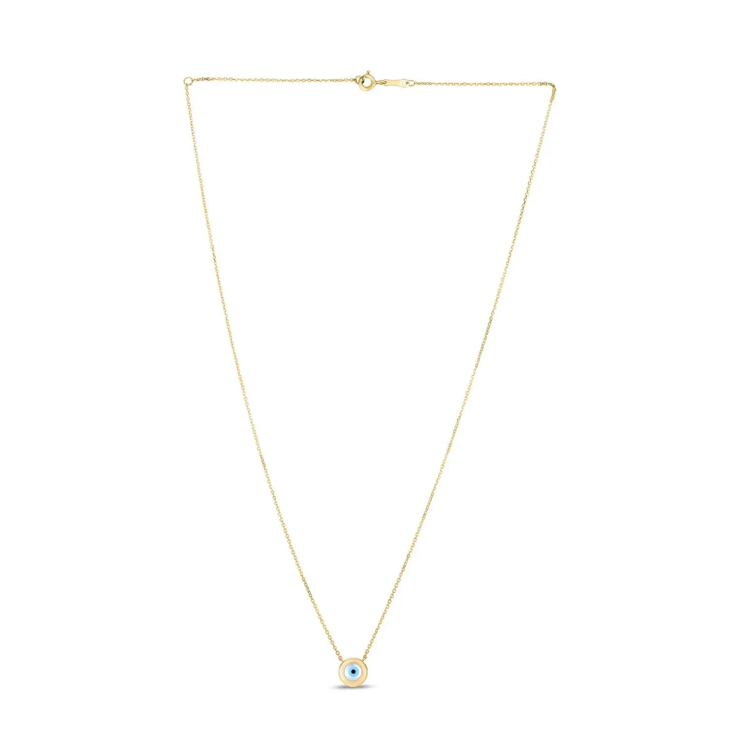 14k Yellow Gold MOP Evil Eye Necklace RCJ Necklaces  CELESTIA LUXE JEWELLERS