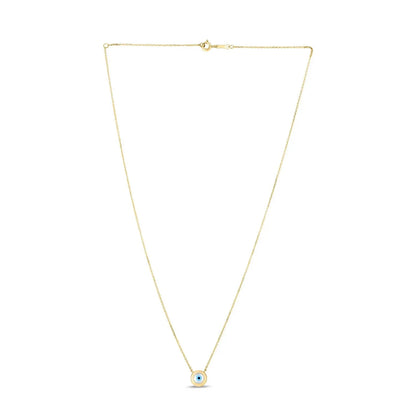 14k Yellow Gold MOP Evil Eye Necklace RCJ Necklaces  CELESTIA LUXE JEWELLERS