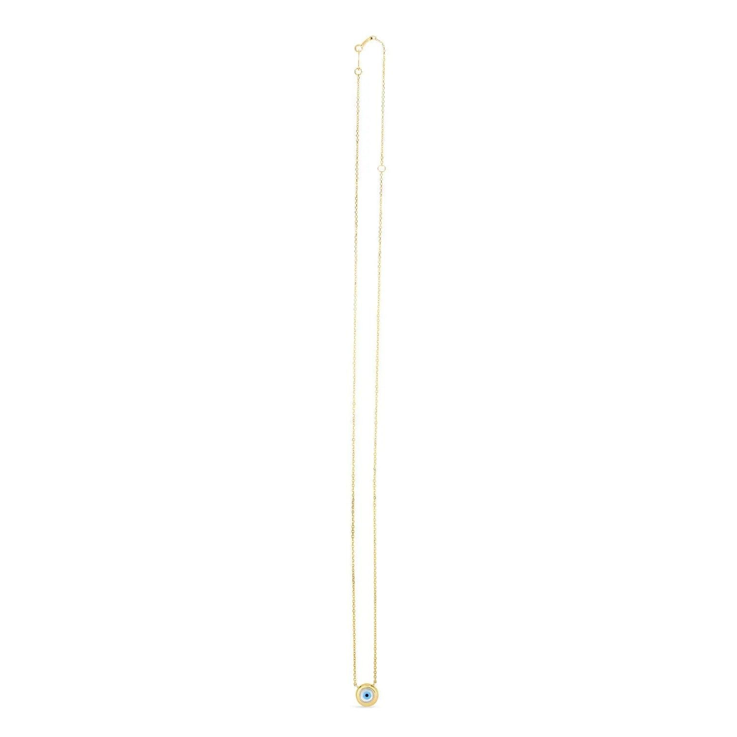 14k Yellow Gold MOP Evil Eye Necklace RCJ Necklaces  CELESTIA LUXE JEWELLERS