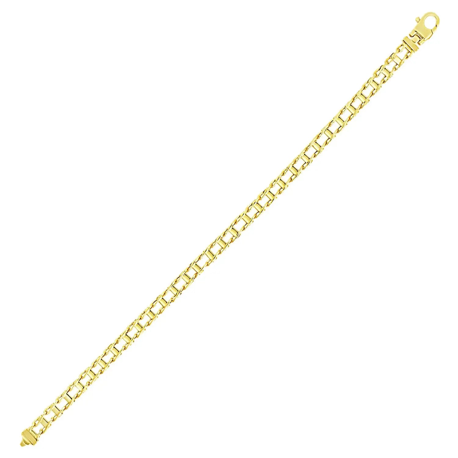 14k Yellow Gold Men's Bracelet with Rail Motif Links RCJ Bracelets  CELESTIA LUXE JEWELLERS