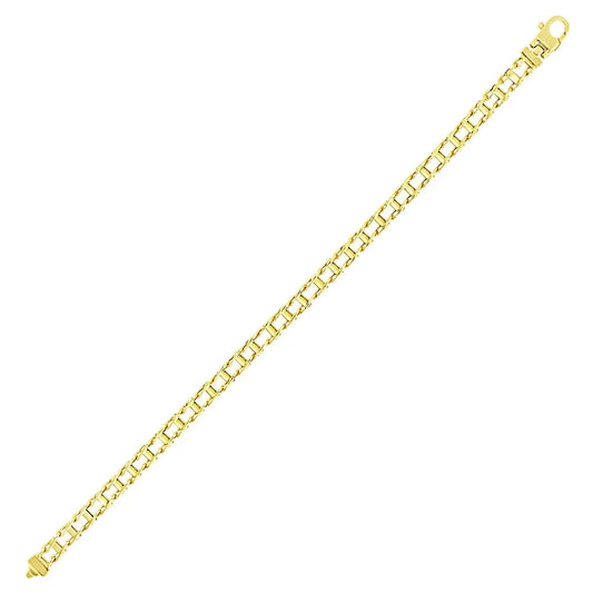 14k Yellow Gold Men's Bracelet with Rail Motif Links RCJ Bracelets  CELESTIA LUXE JEWELLERS