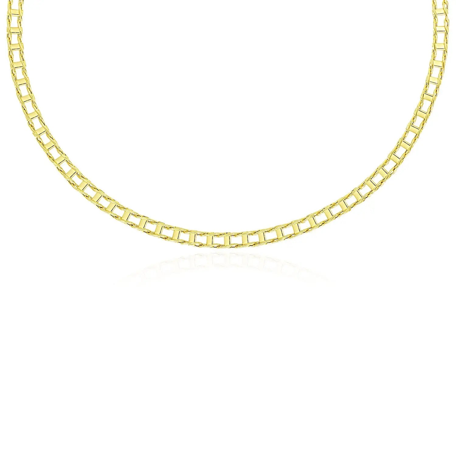 14k Yellow Gold Men's Necklace with Track Design Links RCJ Necklaces  CELESTIA LUXE JEWELLERS