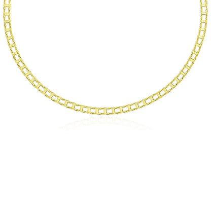 14k Yellow Gold Men's Necklace with Track Design Links RCJ Necklaces  CELESTIA LUXE JEWELLERS