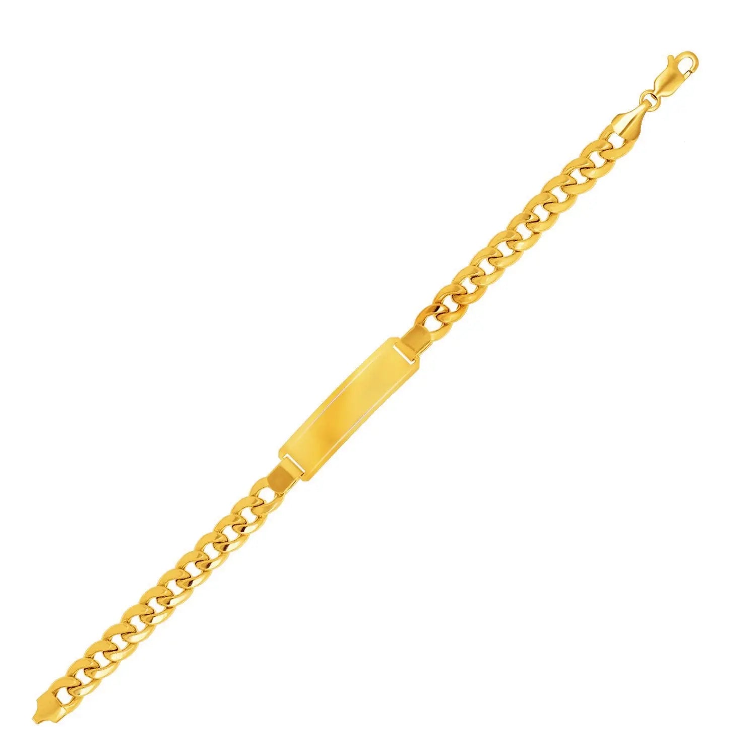 14k Yellow Gold Mens ID Cuban Chain Bracelet (8.00 mm) RCJ Bracelets  CELESTIA LUXE JEWELLERS