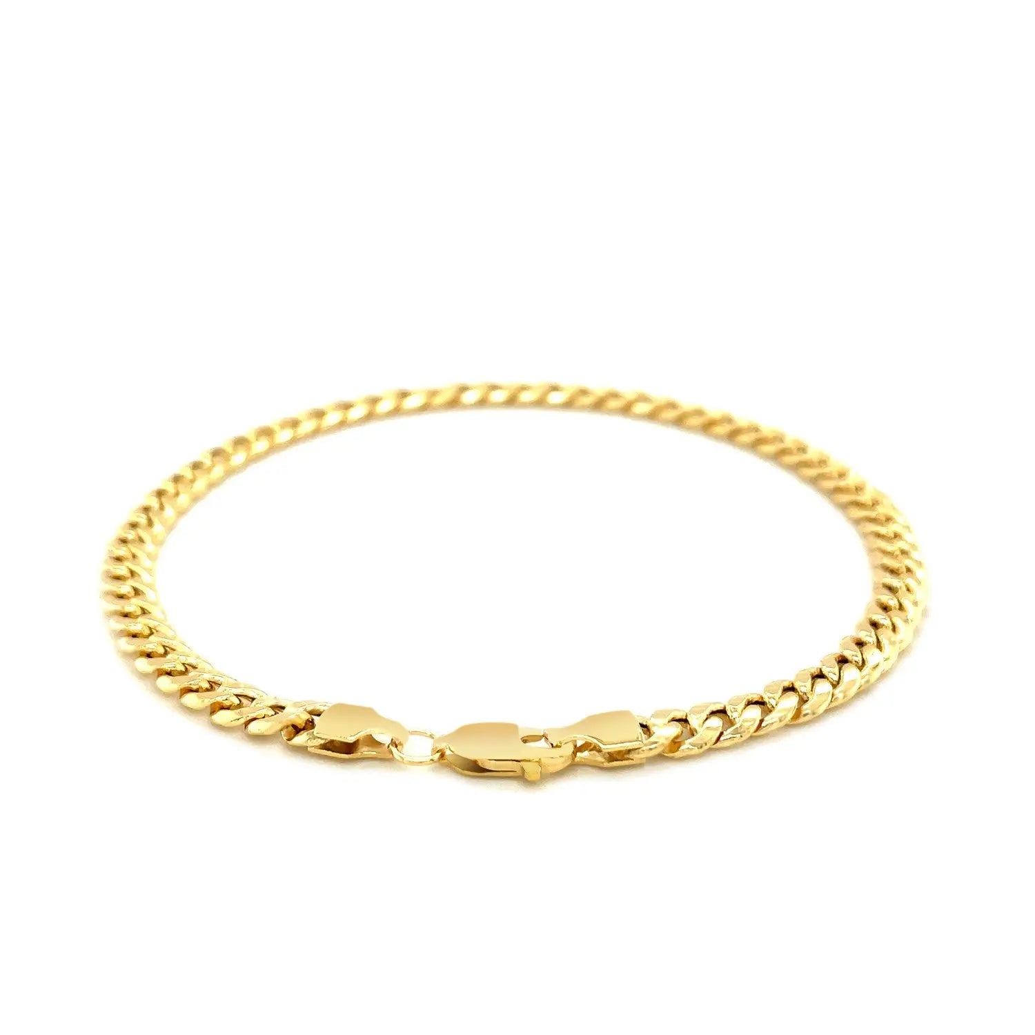 14k Yellow Gold Miami Cuban Semi Solid Bracelet (4.50 mm) RCJ Bracelets  CELESTIA LUXE JEWELLERS