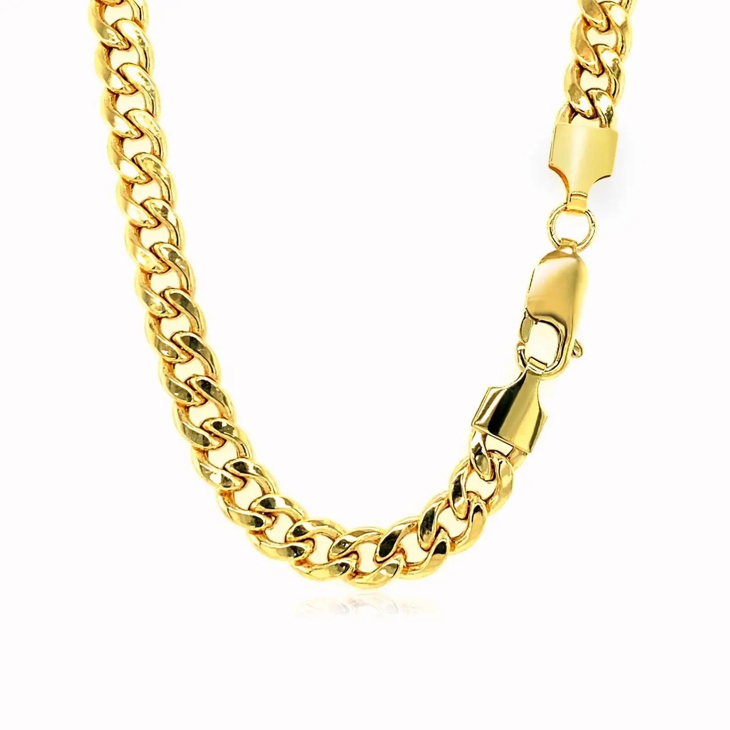 14k Yellow Gold Miami Cuban Semi Solid Chain (5.50 mm) RCJ Chains  CELESTIA LUXE JEWELLERS