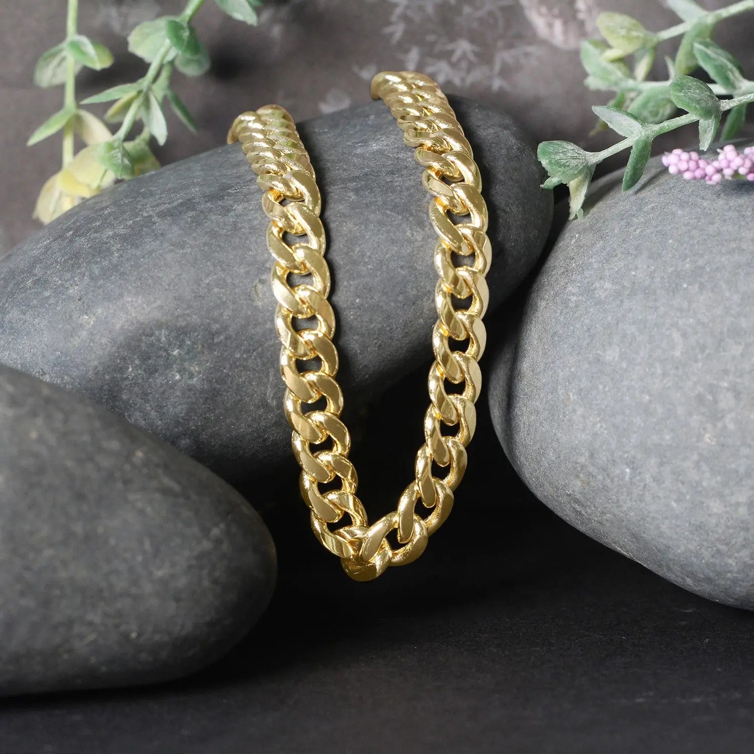 14k Yellow Gold Miami Cuban Semi Solid Chain (8.00 mm) RCJ Chains  CELESTIA LUXE JEWELLERS