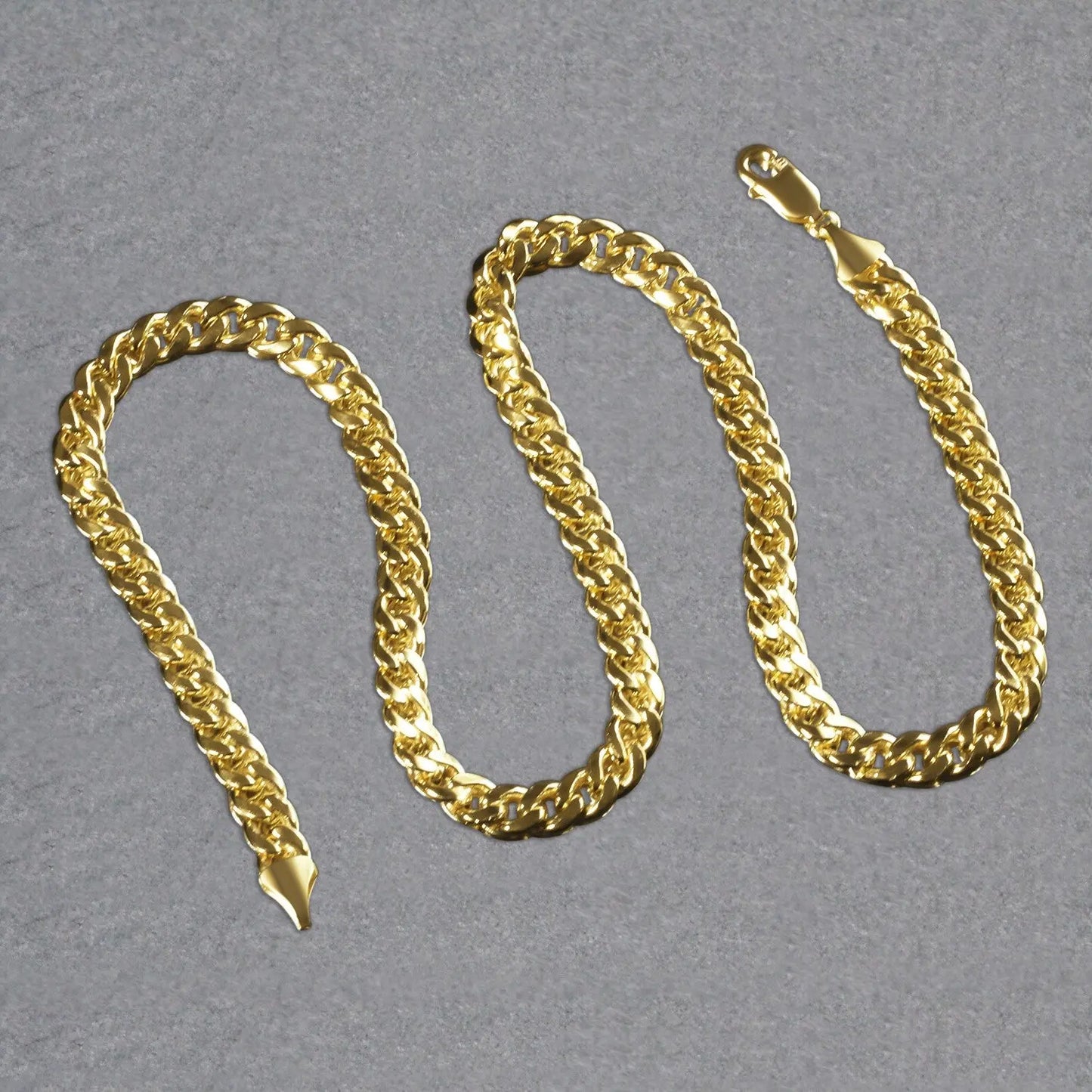 14k Yellow Gold Miami Cuban Semi Solid Chain (8.00 mm) RCJ Chains  CELESTIA LUXE JEWELLERS