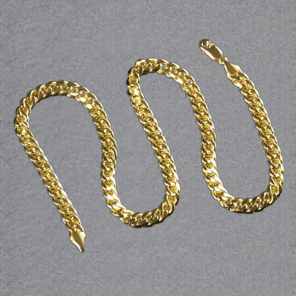 14k Yellow Gold Miami Cuban Semi Solid Chain (8.00 mm) RCJ Chains  CELESTIA LUXE JEWELLERS