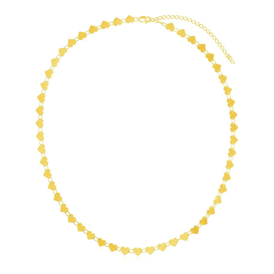 14k Yellow Gold Mirrored Heart Chain Necklace RCJ Necklaces  CELESTIA LUXE JEWELLERS
