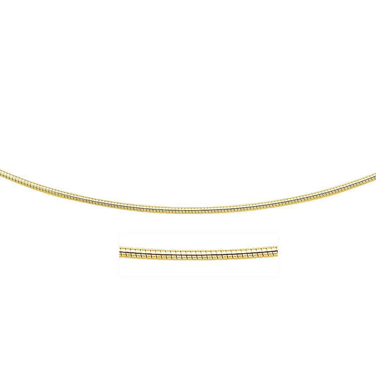 14k Yellow Gold Necklace in a Round Omega Chain Style RCJ Necklaces  CELESTIA LUXE JEWELLERS