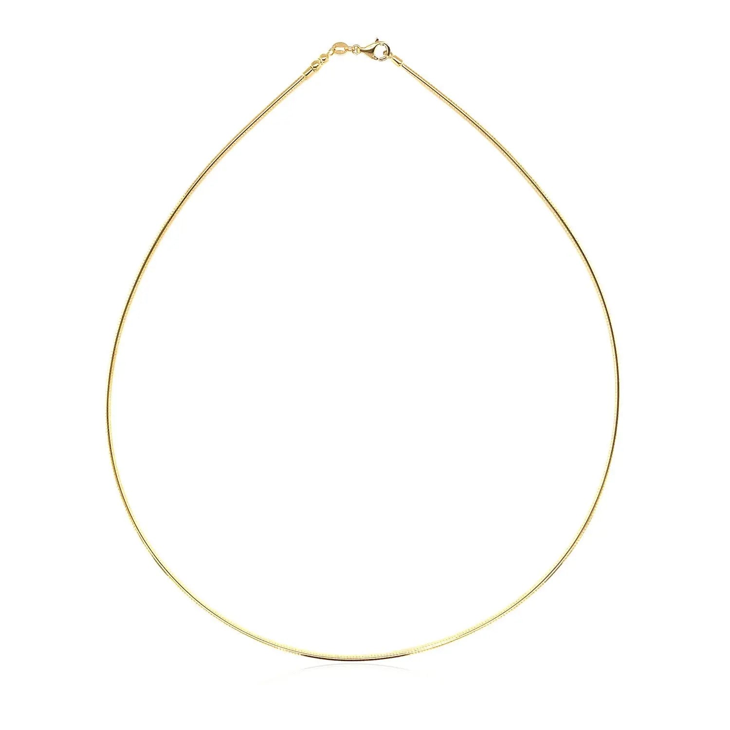 14k Yellow Gold Necklace in a Round Omega Chain Style RCJ Necklaces  CELESTIA LUXE JEWELLERS