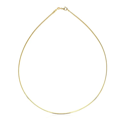 14k Yellow Gold Necklace in a Round Omega Chain Style RCJ Necklaces  CELESTIA LUXE JEWELLERS