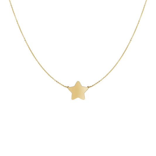 14k Yellow Gold Necklace with Five Pointed Star RCJ Necklaces  CELESTIA LUXE JEWELLERS