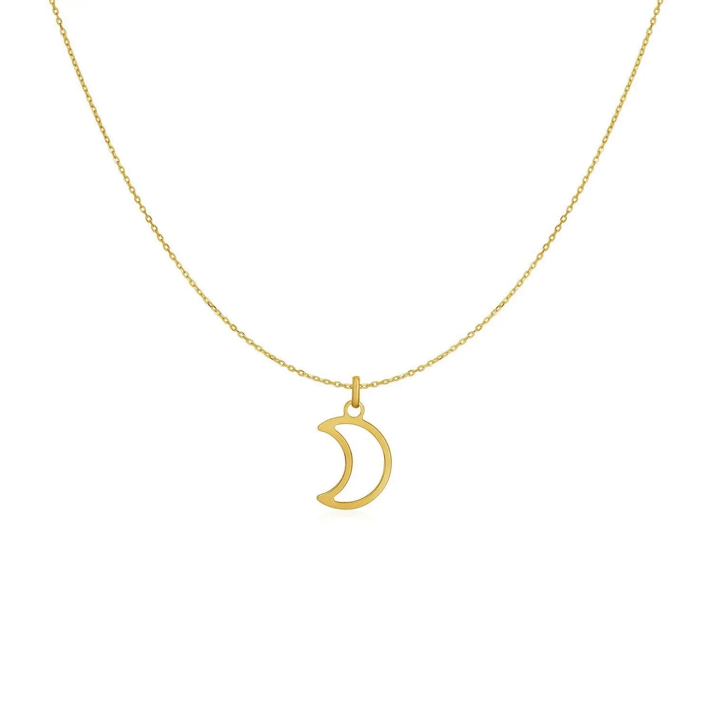 14k Yellow Gold Necklace with Moon RCJ Necklaces  CELESTIA LUXE JEWELLERS