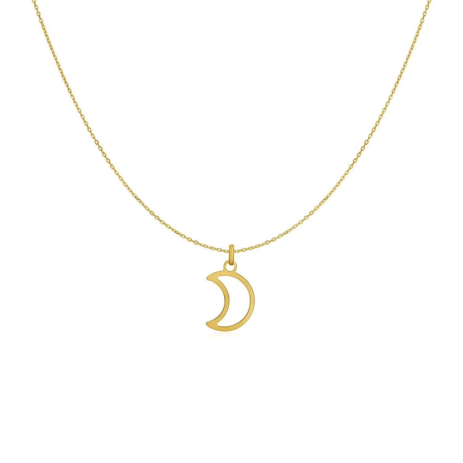 14k Yellow Gold Necklace with Moon RCJ Necklaces  CELESTIA LUXE JEWELLERS
