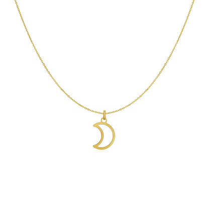 14k Yellow Gold Necklace with Moon RCJ Necklaces  CELESTIA LUXE JEWELLERS